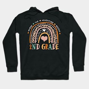 Leopard Rainbow 2nd Grade Where The Adventure Begins Hoodie